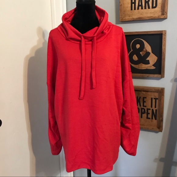 Halogen Tops - NWT Caslon Red Cowl Neck Sweatshirt Plus Size